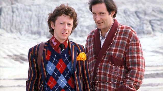 David Dixon and Simon Jones in The Hitchhiker's Guide To The Galaxy (Credit: BBC)