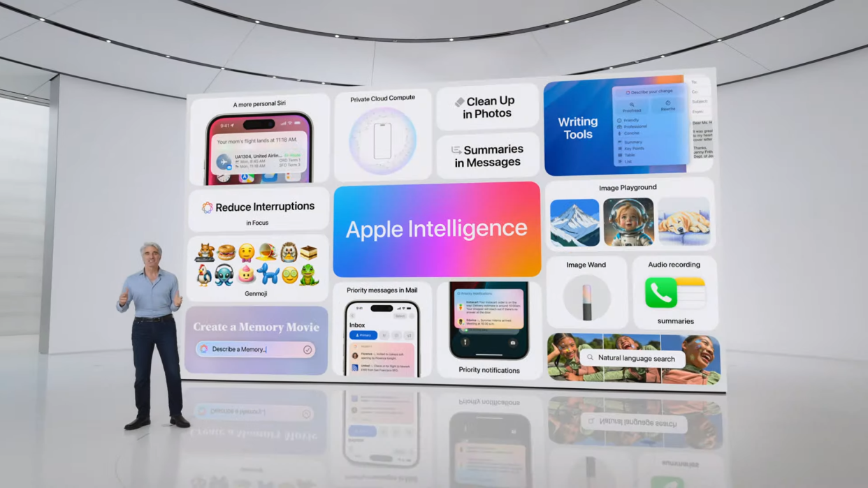  Screenshots from WWDC 2024 keynote. 