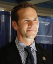 Republican Congressman Aaron Schock of Illinois smiles during an interview with AFP at the Convention Center in Tampa, Florida, on August 28, 2012 during the Republican National Convention. Schock is the youngest member of US Congress, the only one to be born in the 1980s. He's also part of a new generation of conservative lawmakers backed by the Tea Party, working to lower taxes, reduce government aid and ban abortion. AFP PHOTO Brigitte DUSSEAU (Photo credit should read BRIGITTE DUSSEAU/AFP/GettyImages)