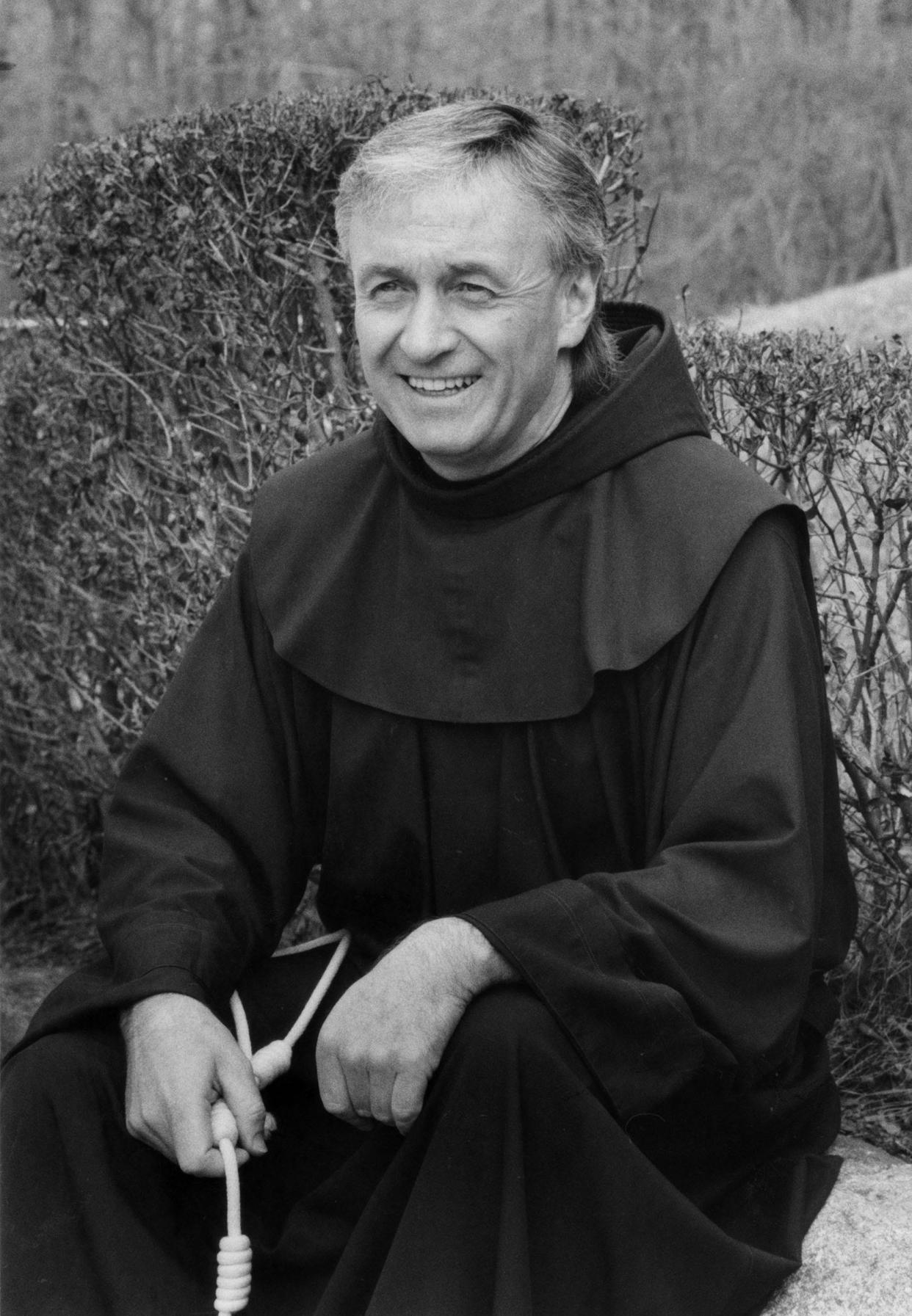 Father Mychal Judge, pastor of St. Joseph's, outside the church in West Milford, N.J. on April 2, 1985.