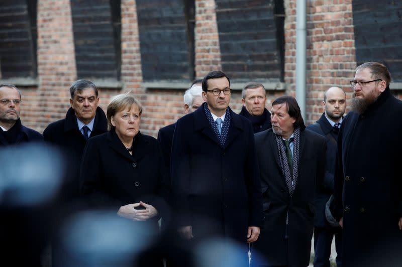 German Chancellor Angela Merkel and Polish Prime Minister Mateusz Morawiecki visit the Auschwitz-Birkenau memorial and museum