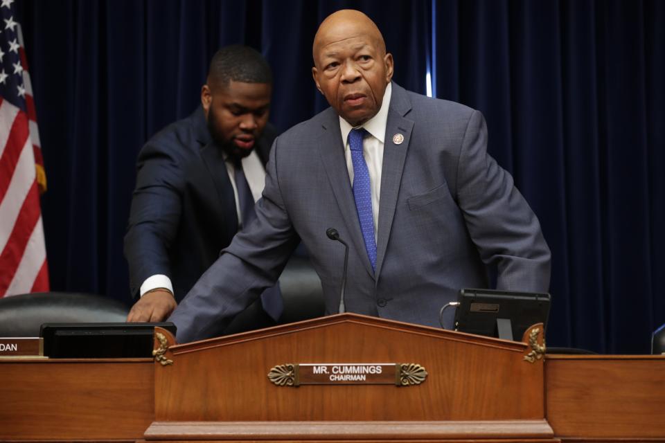 Rep. Elijah Cummings (D-MD), chairman of the House Oversight Committee, arrives to hear testimony from Michael Cohen, former attorney and fixer for President Donald Trump on Capitol Hill February 27, 2019 in Washington, DC.