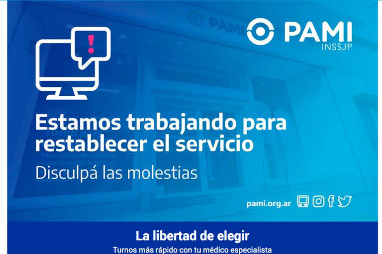 Los servicios online del PAMI están caídos desde el miércoles pasado