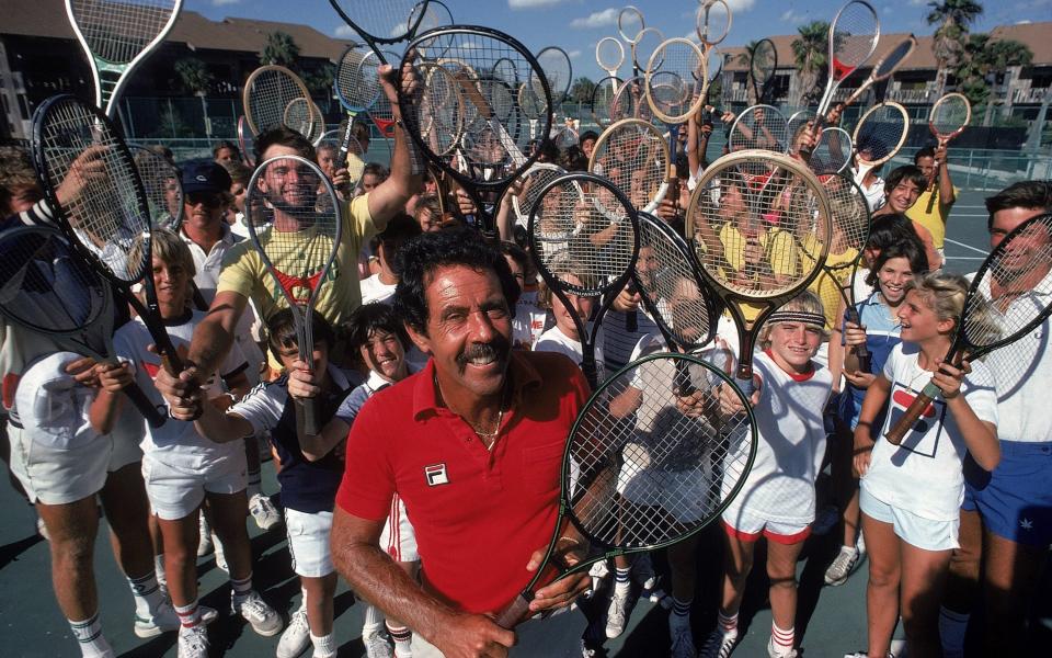 Nick Bollettieri in 1980 with students at his tennis academy in Florida - Walter Looss Jr/Sports Illustrated via Getty Images