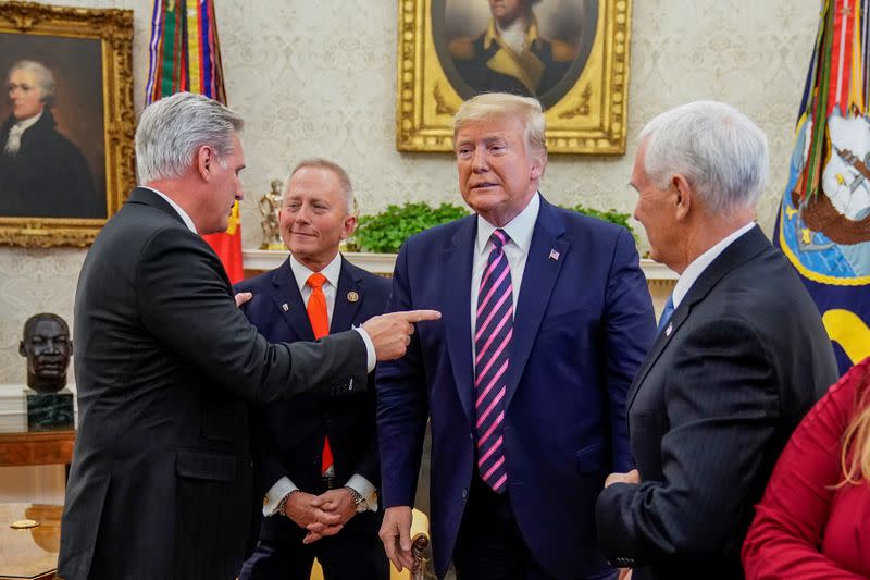U.S. President Trump meets with U.S. Rep. Van Drew at the White House in Washington