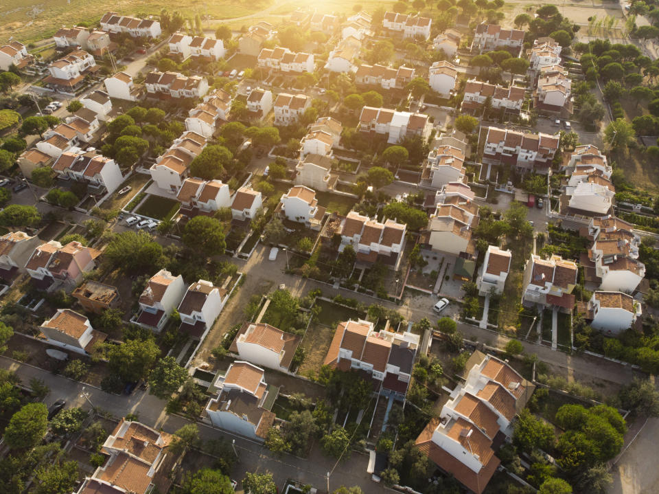 Aerial view of Iowa neighborhood