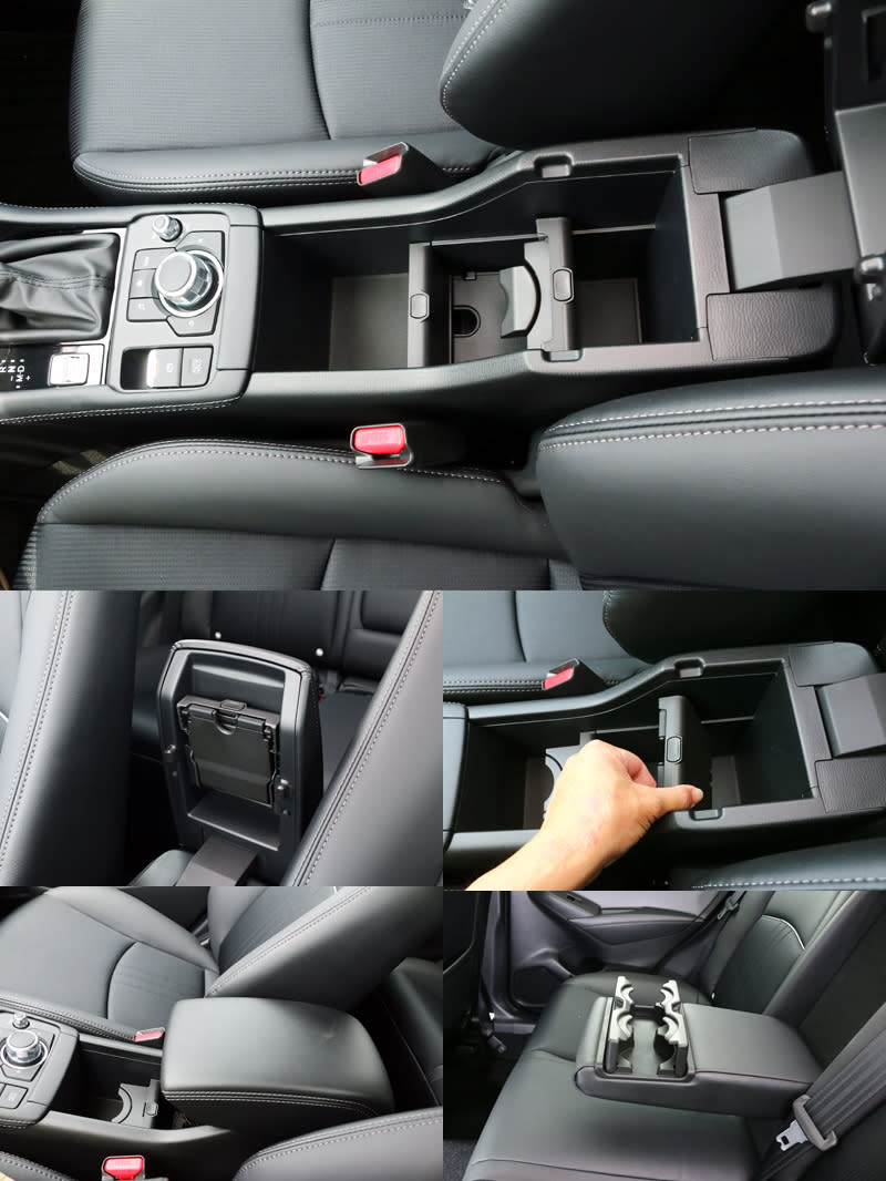 在標配EPB電子手煞車(附Auto hold功能)後，騰出了更多前座中央鞍座空間，得以增加中央扶手與置杯、置物空間，後座也增配了中央扶手。