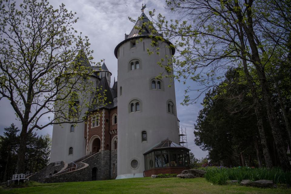 Outside of Mike Freeman’s castle, “Castle Gwynn” in Arrington, Tenn., Wednesday, April 20, 2022. 