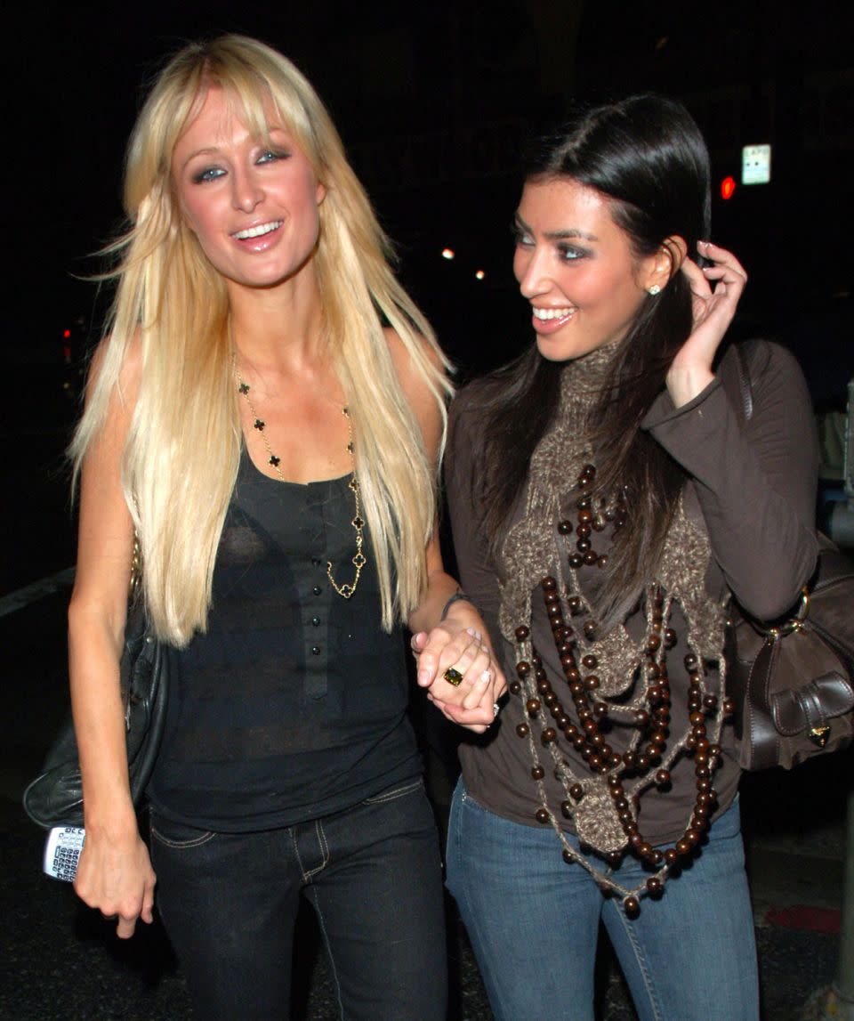 Paris, seen here with Kim Kardashian in 2007, has claimed she invented selfies in the past. Source: Getty