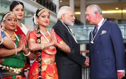 The Prince of Wales with Indian Prime Minister Narendra Modi - Credit: WPA Pool