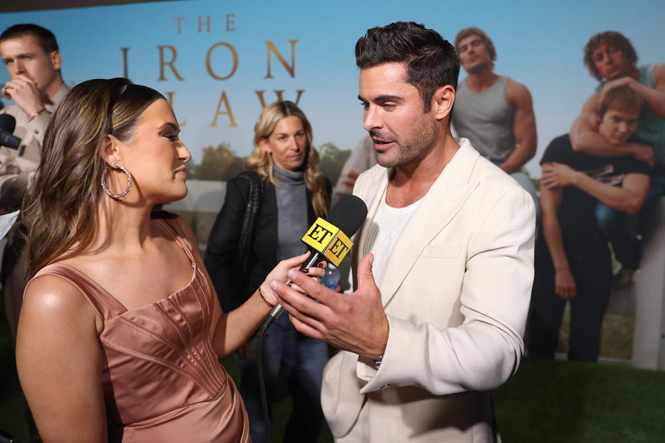 ET interviewing Zac Efron