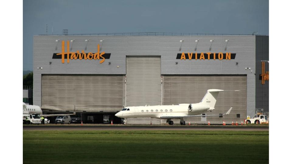 Harrods Aviation aircraft hanger at London Stansted Airport, Essex