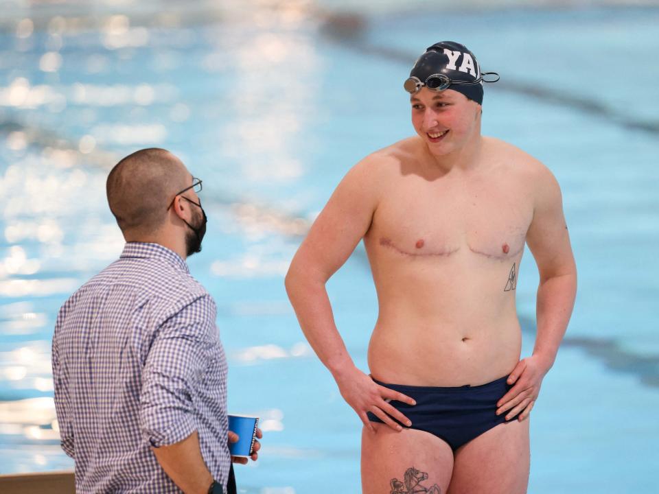 Iszac Henig at a February 2022 meet.