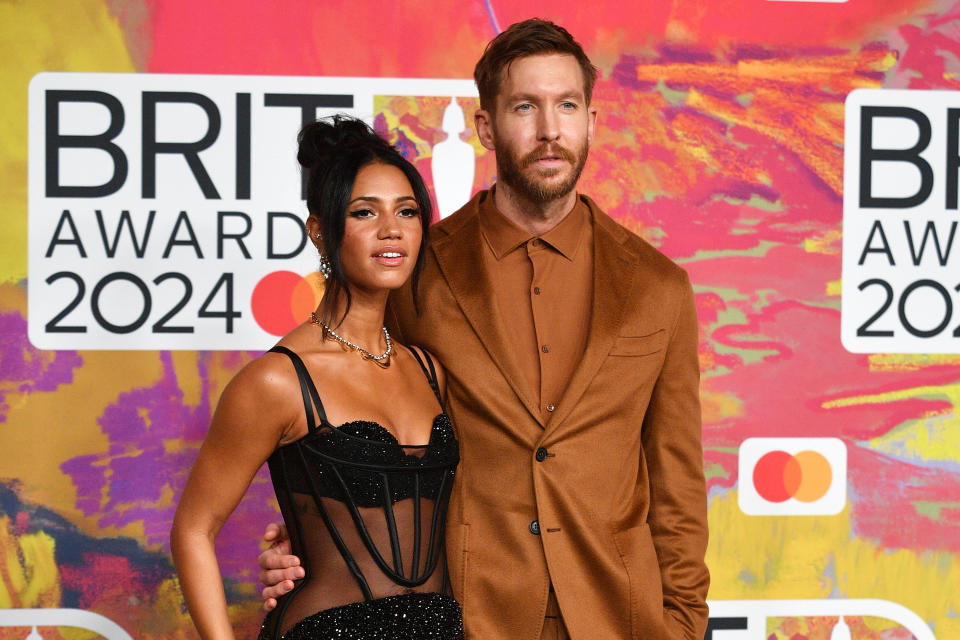 Calvin Harris with his wife Vick Hope. (Getty)