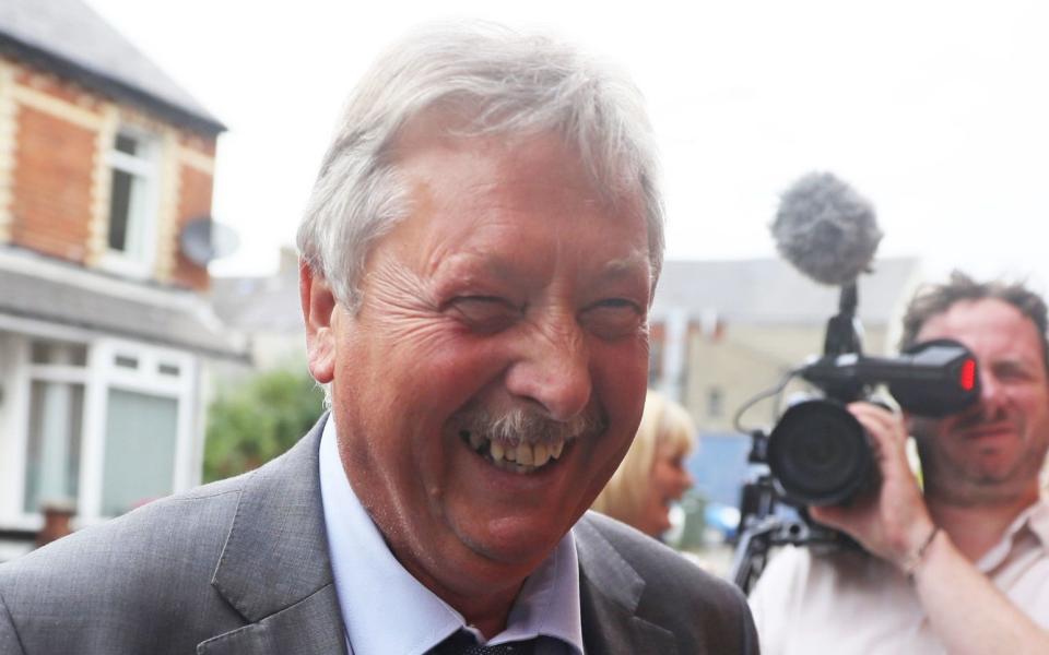 DUP MP Sammy Wilson arrives at the DUP headquarters in Belfast for a meeting of the party officers. Party leader Edwin Poots is facing questions about his leadership future after a significant majority of the party's elected representatives opposed his decision to reconstitute the powersharing Executive with Sinn Fein. Picture date: Thursday June 17, 2021. PA Photo. - Brian Lawless/PA Wire