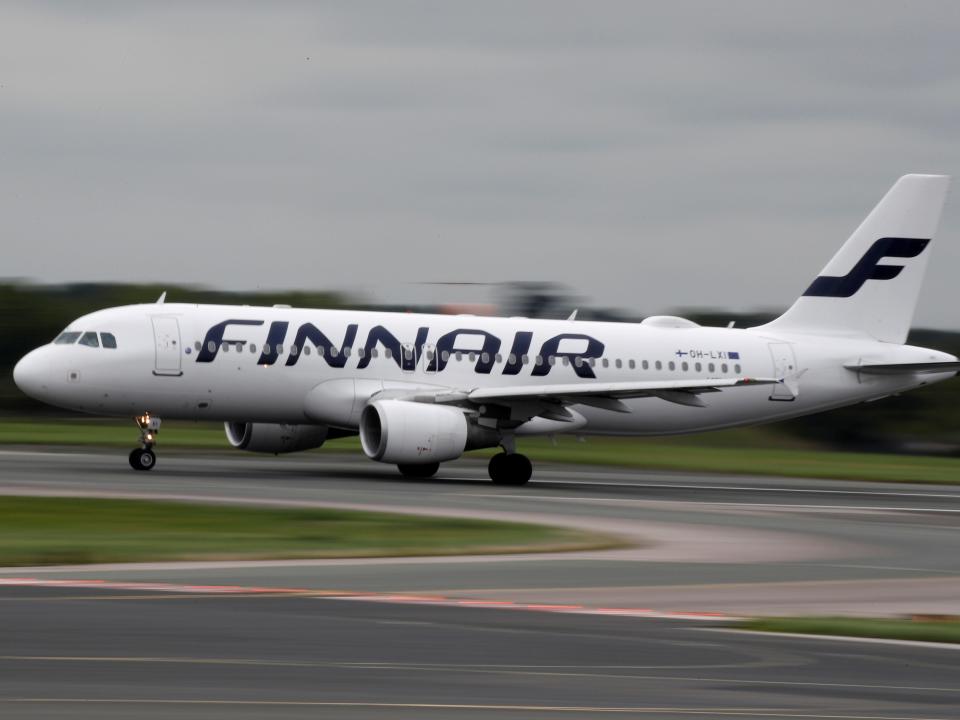FILE PHOTO: A Finnair aircraft prepares to take off from Manchester Airport in Manchester, Britain September 4, 2018. REUTERS/Phil Noble/File Photo