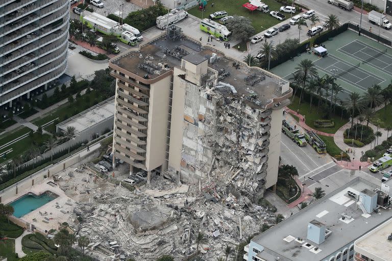 Así quedó el edificio que se derrumbó en Miami