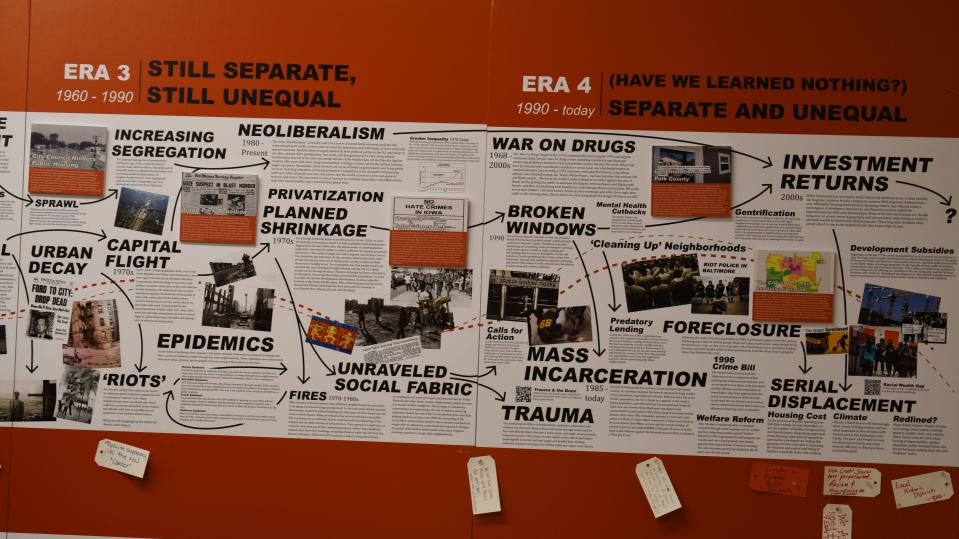 The "Undesign the Redline: DSM" exhibit that was on display in Des Moines before the COVID-19 pandemic focused on the mechanisms through which discrimination against people of color has been carried out nationwide.