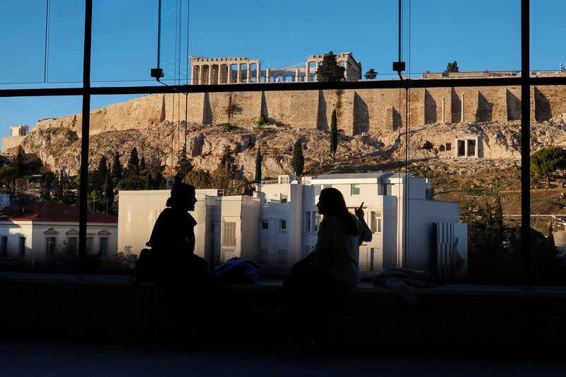 People visit the Acropolis Museum in Athens