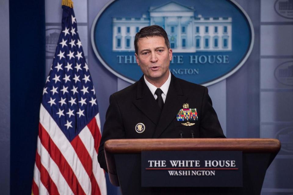 White House physician Rear Admiral Ronny Jackson speaks at the press briefing at the White House (AFP/Getty Images)