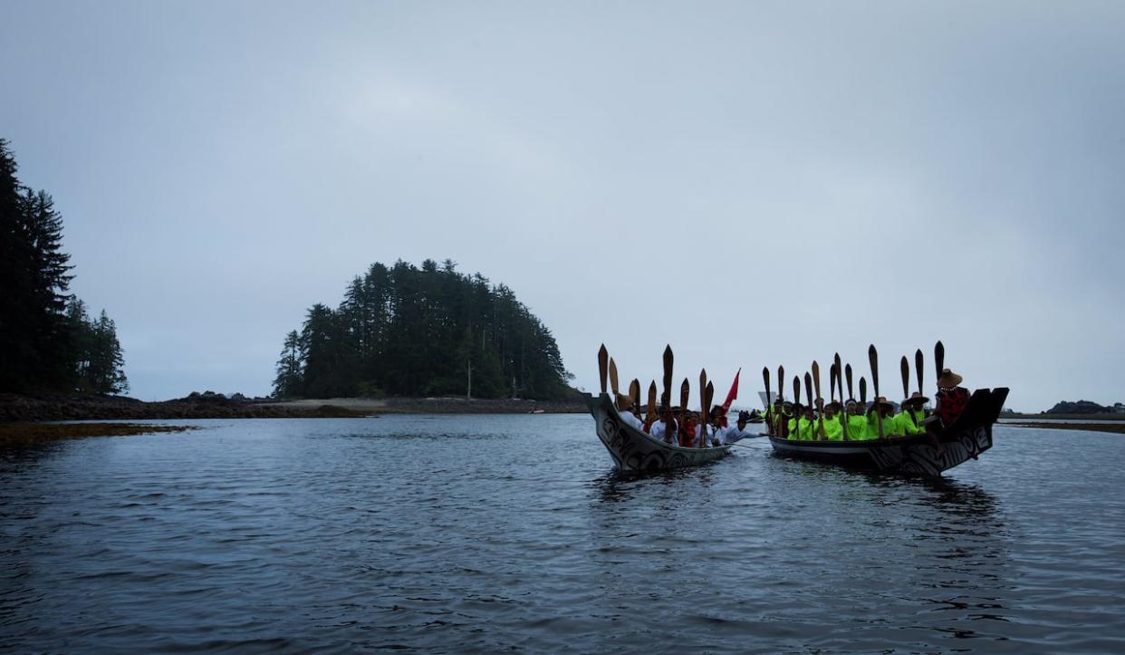 Haida Gwaii is made up of more than 150 islands about 90 kilometres west of British Columbia's north coast. The legislation that acknowledges the Haida Nation's Aboriginal title over all of Haida Gwaii received royal assent in the B.C. legislature on Thursday. (Darryl Dyck/The Canadian Press - image credit)