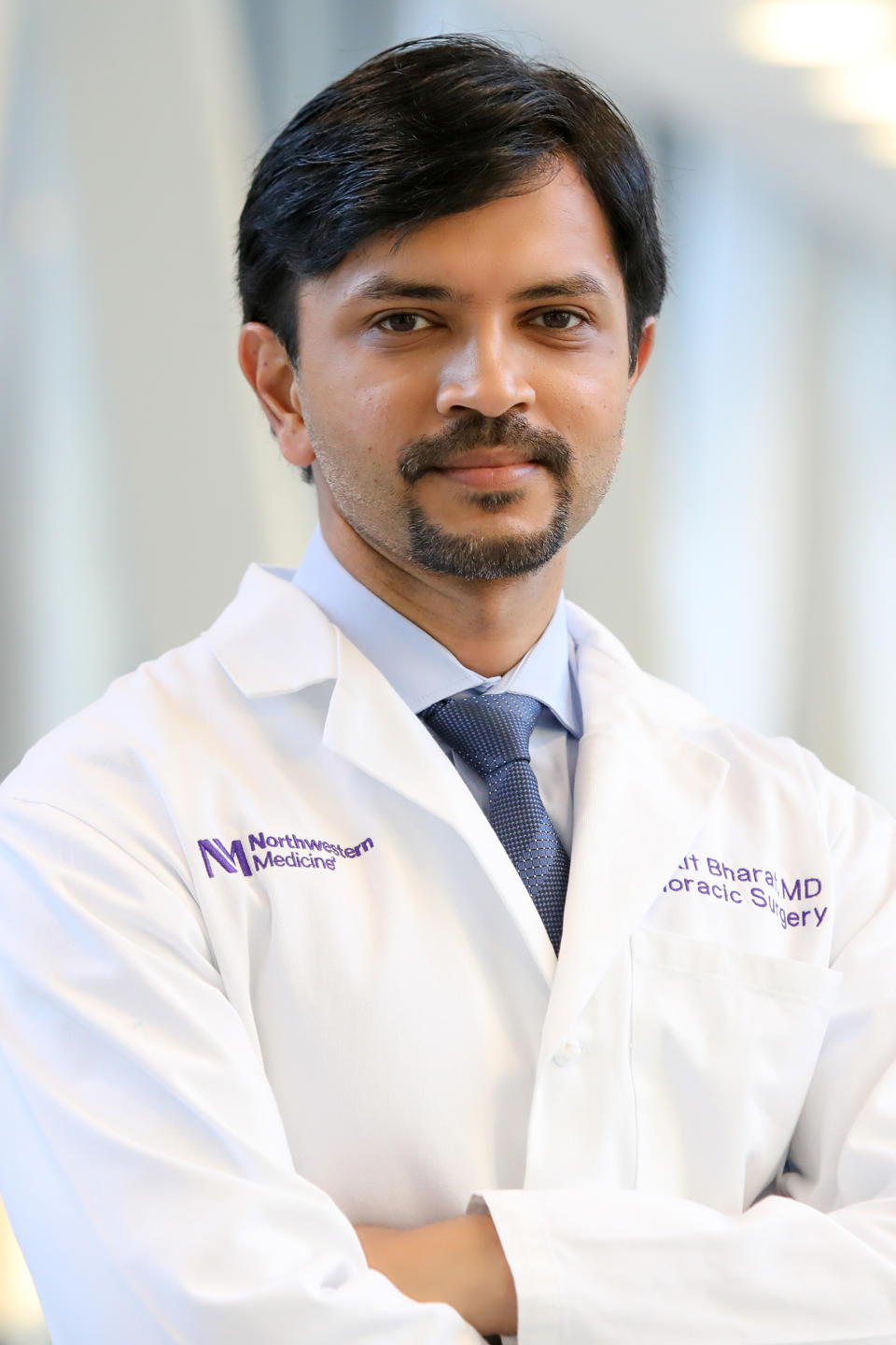 Dr. Ankit Bharat led both transplantation operations. (Teresa Crawford / Northwestern Medicine)