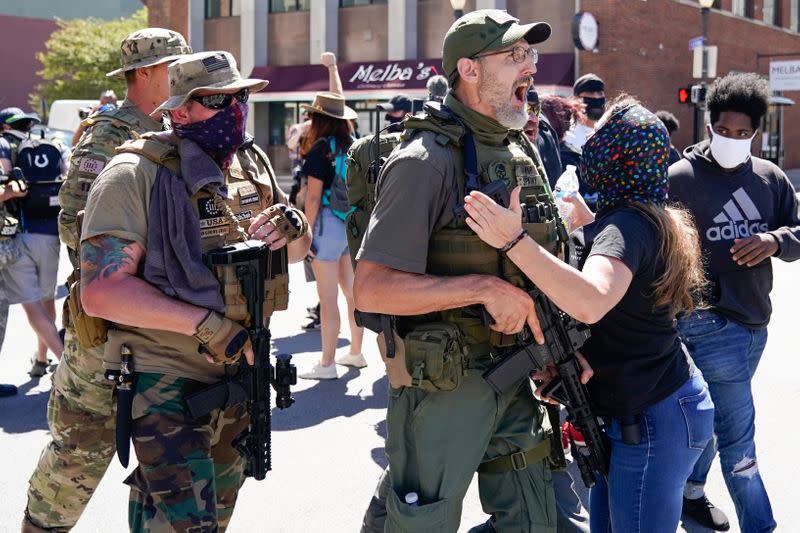 Far-right activist confront Black Lives Matter activists in Louisville