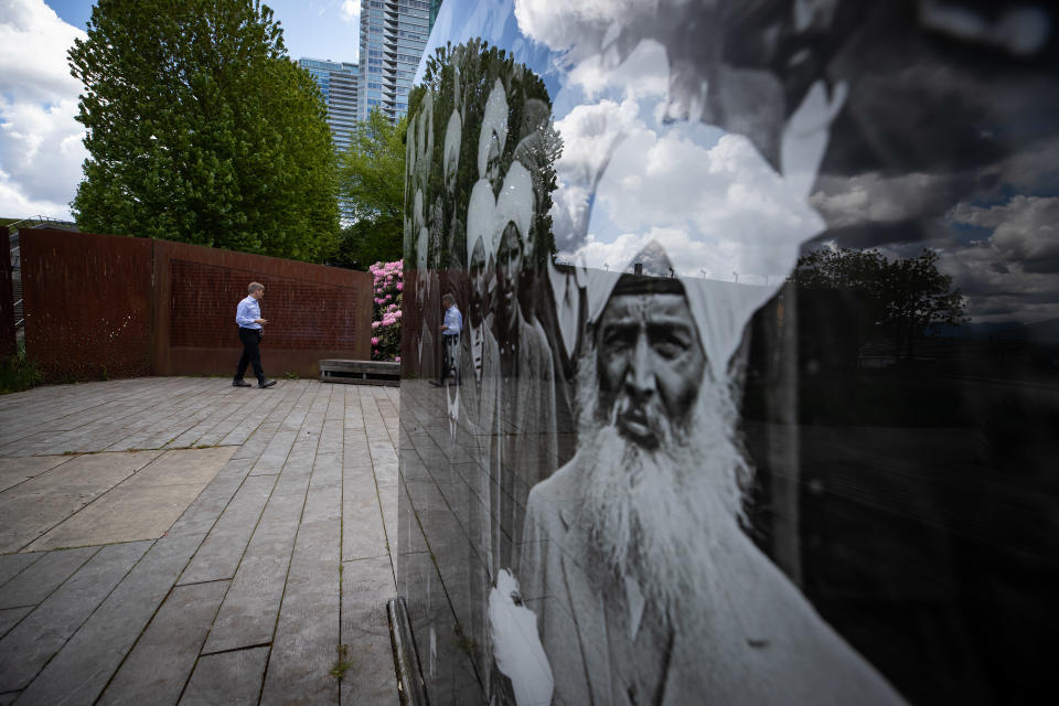 The Komagata Maru monument is seen in downtown Vancouver, on Tuesday, May 18, 2021. The City of Vancouver has issued an apology for its racist role in denying entry to 376 passengers aboard a ship that was forced to return to India over a century ago.
Mayor Kennedy Stewart says discrimination by the city had 