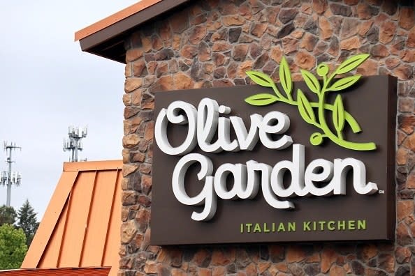The Olive Garden sign outside one of the franchise's restaurants