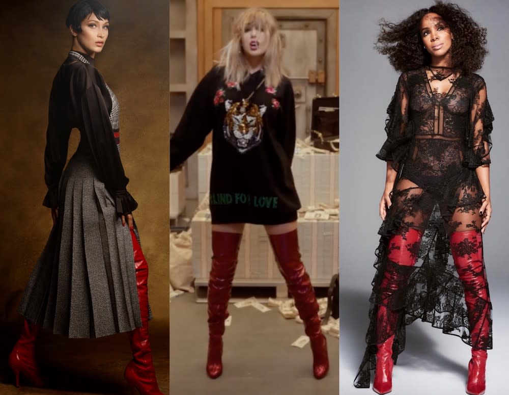 beundring indlæg Indsigt Here's how to copy the red thigh-high boot trend everyone from Taylor Swift  to Bella Hadid is wearing