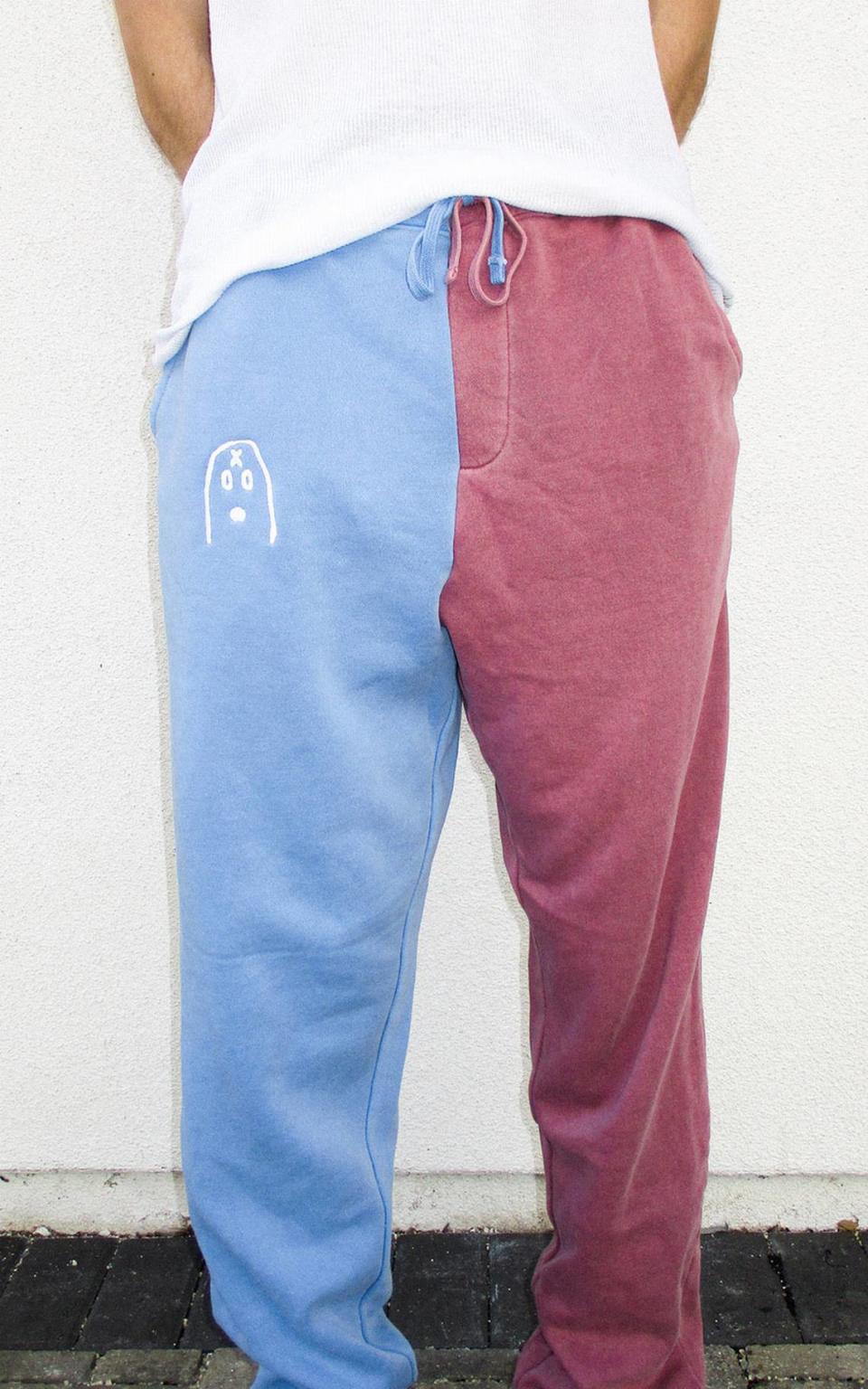 The “Throwback” split sweatpants are from Unxpectd’s recent April Collection.