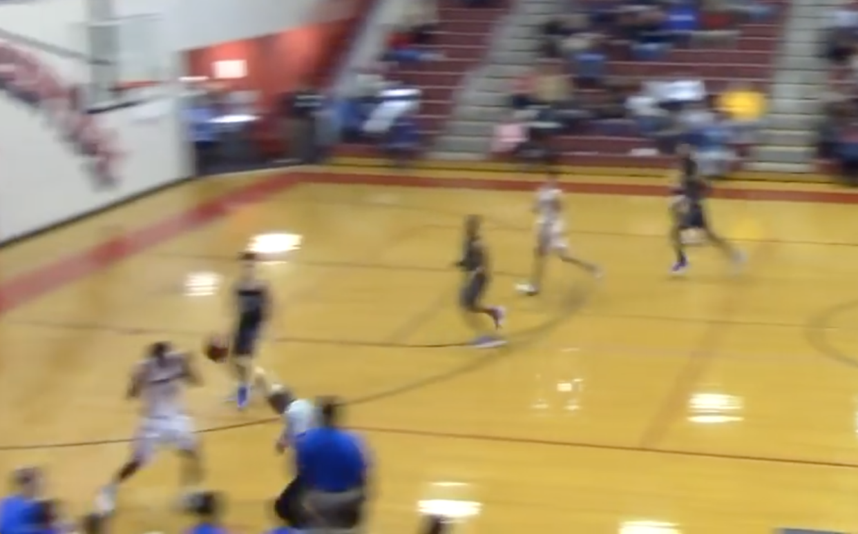 A high school basketball referee in Kentucky lost his toupee during a game. (YouTube)