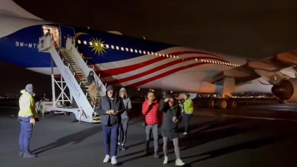 Passengers were allowed to disembark the flight nearly three hours after it touched back down in Sydney. Picture: Supplied / Twitter