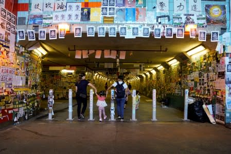 A "Lennon Wall" is seen in Tai Po