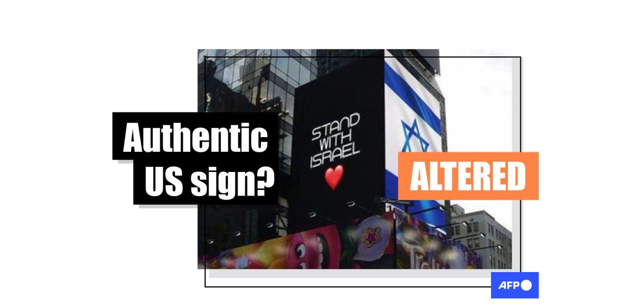 Білборд у Нью-Йорку з повідомленнями про Ізраїль та Україну є підробкою