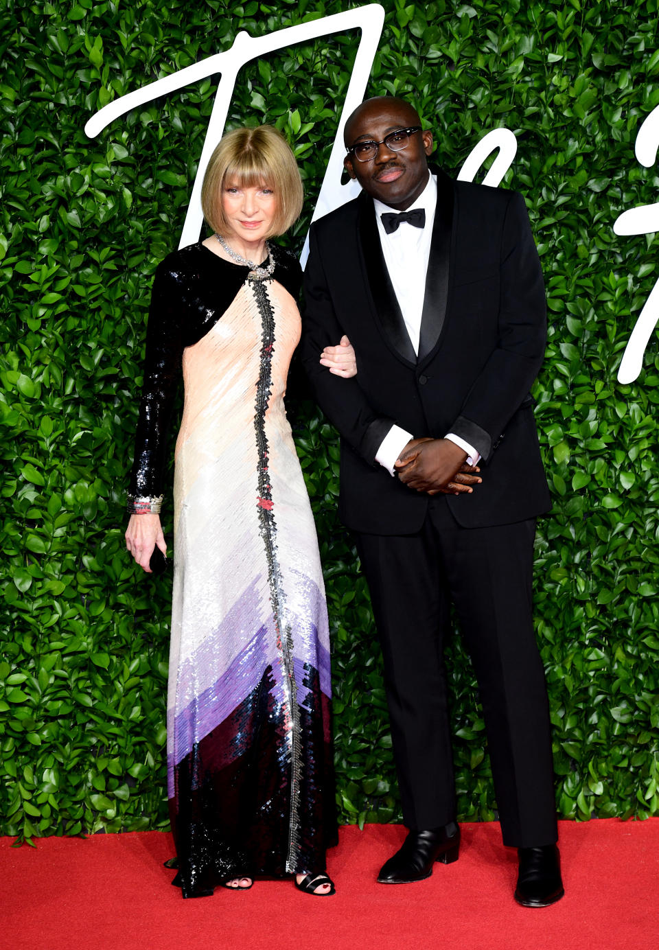 Anna Wintour and Edward Enninful attending the Fashion Awards 2019 at the Royal Albert Hall, Kensington Gore, London.