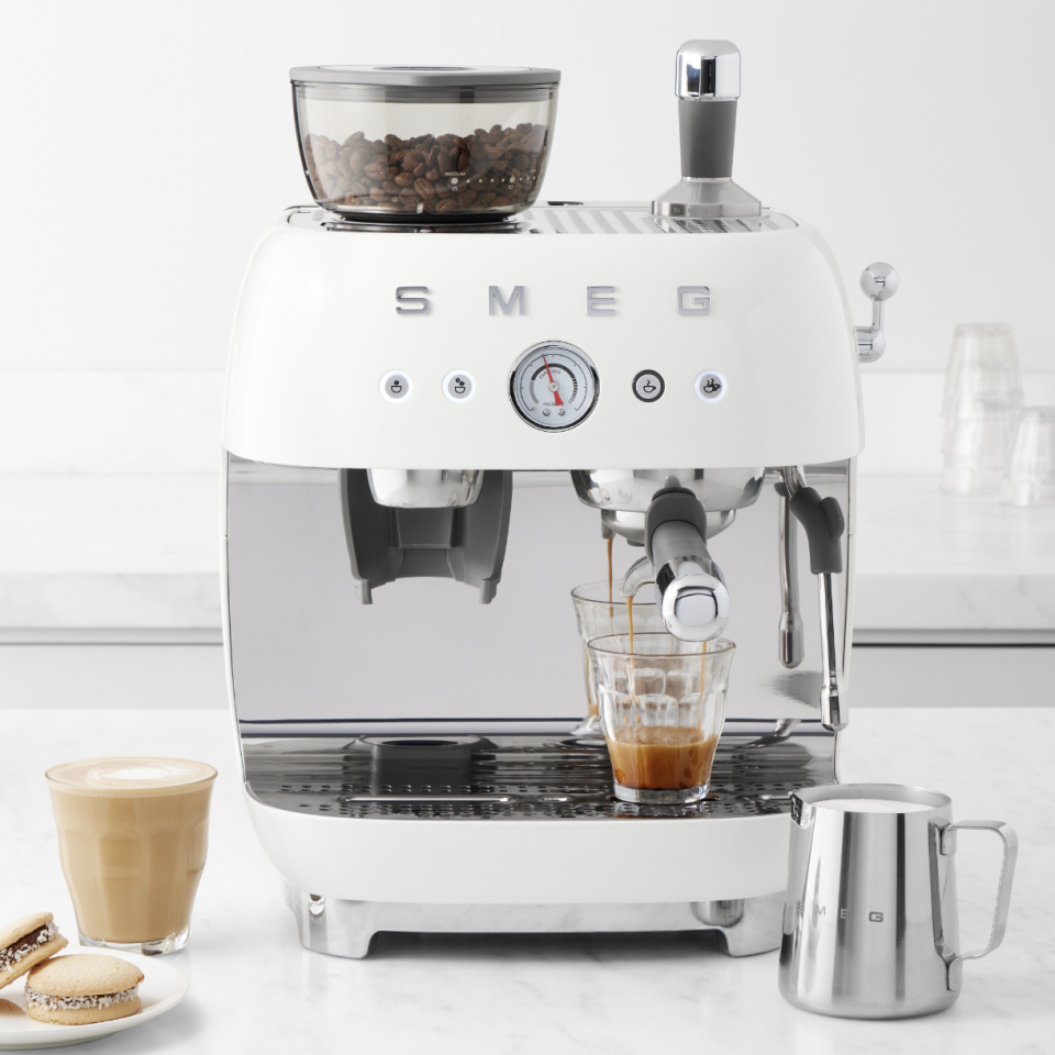 <p><a href="https://go.redirectingat.com?id=74968X1596630&url=https%3A%2F%2Fwww.williams-sonoma.com%2Fproducts%2Fsmeg-semi-automatic-espresso-machine%2F%3Fsku%3D7400022%26cm_ven%3DPLA%26cm_ite%3D7400022_14932288920%26cm_cat%3DGoogle%26cm_pla%3DLocal%26gad_source%3D1%26gclid%3DCjwKCAiA-vOsBhAAEiwAIWR0TQTRSVPmPE1Gljx3hWnlyFq95_VvkRiqVyXz8jOV28xj47-nZ0ogaRoCq4YQAvD_BwE&sref=https%3A%2F%2Fwww.esquire.com%2Flifestyle%2Fa60222967%2Fhome-awards-2024%2F" rel="nofollow noopener" target="_blank" data-ylk="slk:Shop Now;elm:context_link;itc:0;sec:content-canvas" class="link ">Shop Now</a></p><p>Semi-Automatic Espresso Machine</p><p>$899.95</p>