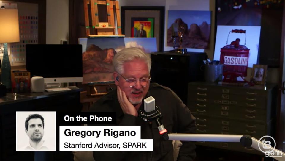 Rigano was interviewed on Glenn Beck's radio program. He claimed to have a "direct line" to the White House. (Photo: Youtube Tumblr)