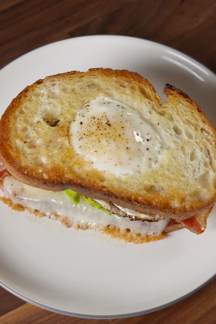 Egg In A Hole Breakfast Sandwich