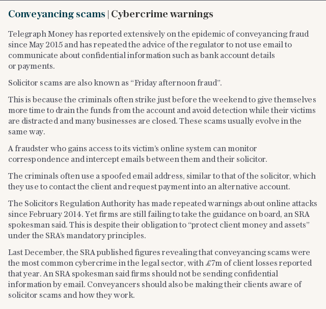 Conveyancing scams | Cybercrime warnings