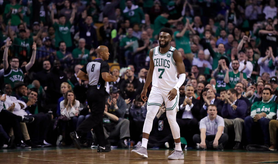 Jaylen Brown had 30 points on 12-of-22 shooting Tuesday night. (AP)