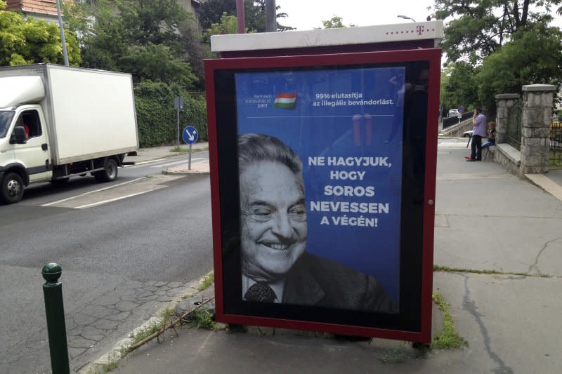 匈牙利政府不滿美籍猶太裔投資加索羅斯的批評，竟然發動廣告宣傳攻勢反擊（AP）