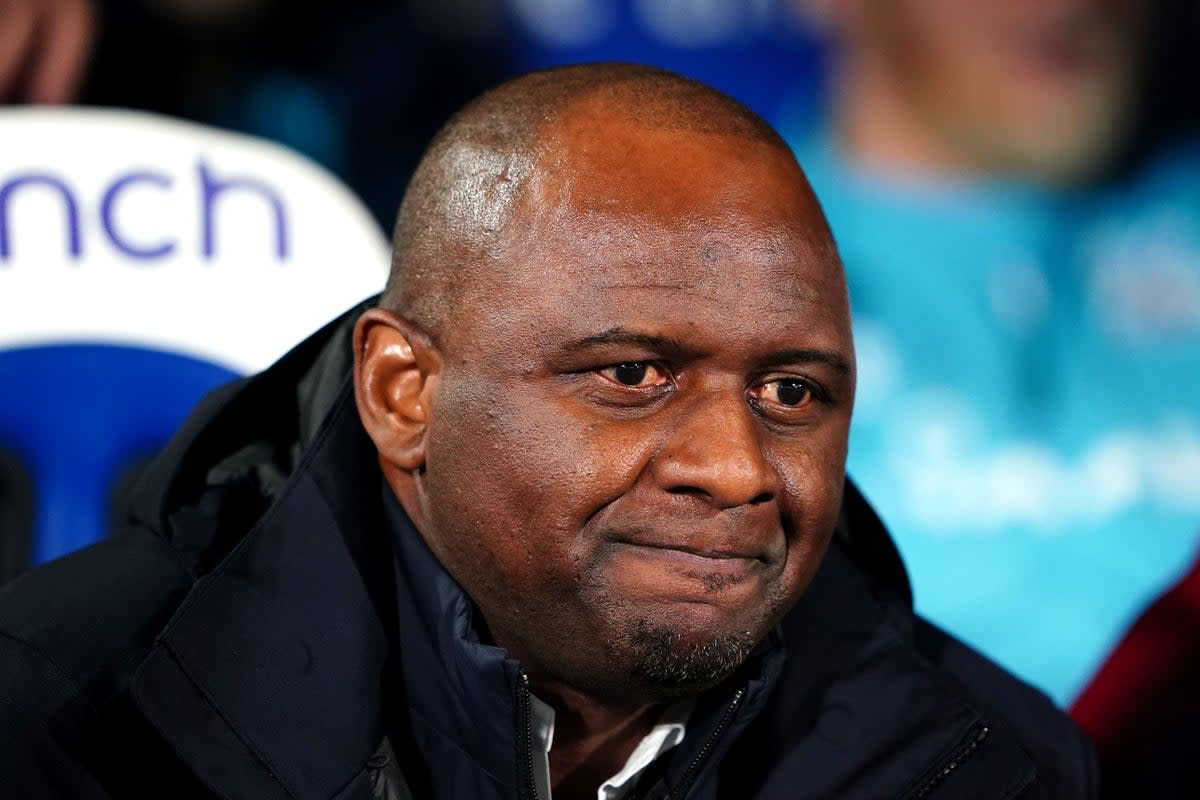 Palace boss Patrick Vieira vowed to be more demanding following his side’s FA Cup exit (Zac Goodwin/PA) (PA Wire)