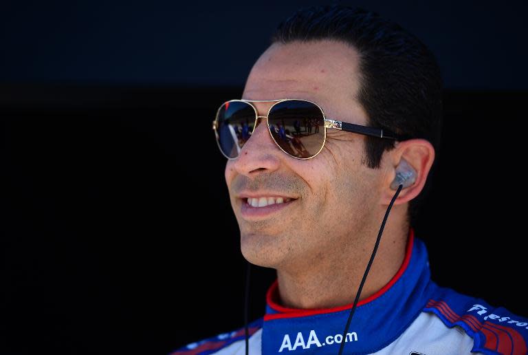 Helio Castroneves of Brazil, driver of the Team Penske, pictured in Fontana, California, in August 2014