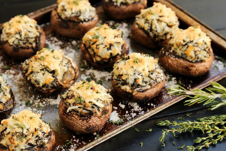 Mashed Potato With Wild Rice Stuffed Mushrooms