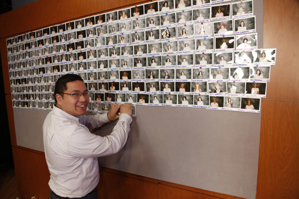 "Before" and "After" photos for each person receiving a makeover were required by Guinness World Record to make it official. Curt Villarosa, an intern in our ABC Media Relations Dept, helped organize the photos.