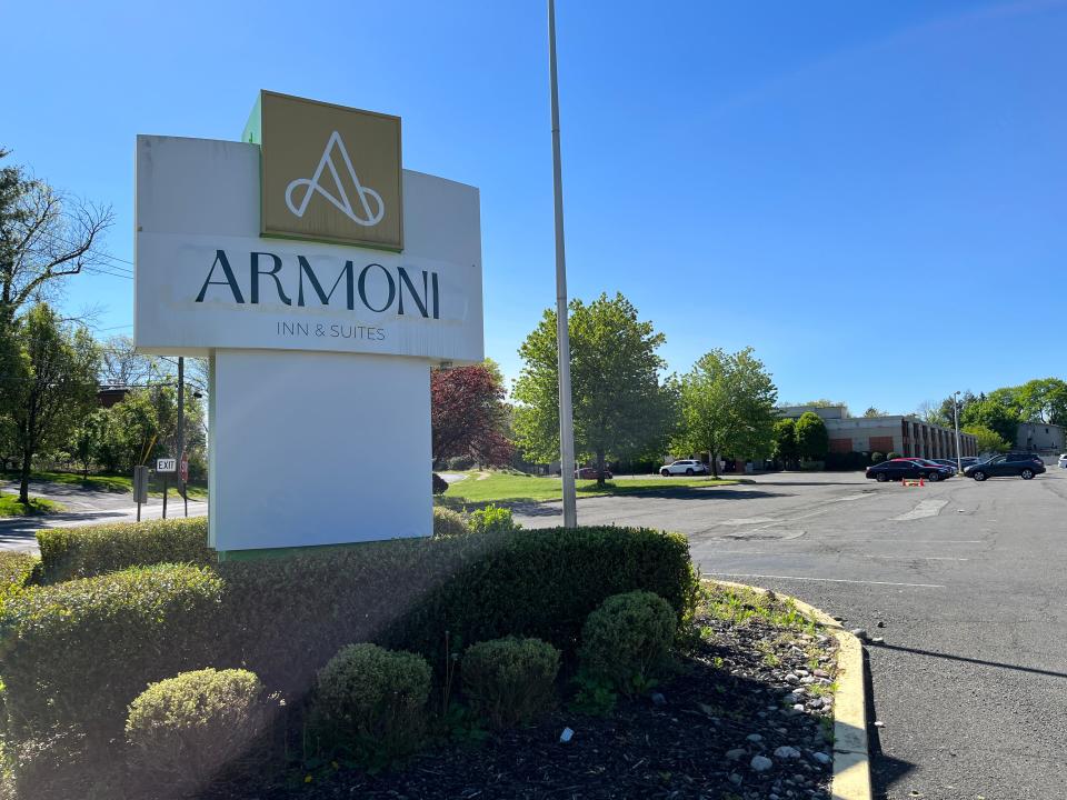 The Armoni Inn and Suites in Orangeburg, one of two hotels in Rockland and Orange counties where New York City is pushing to place 300 migrant men to help manage the influx of migrants from the southern border.