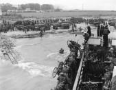 Soldiers of the 2nd Canadian Flotilla are seen as they establish a beachhead code-named Juno Beach, near Bernières-sur-Mer, on the northern coast of France on June 6, 1944, during the Allied invasion of Normandy, France. (Photo: AP)