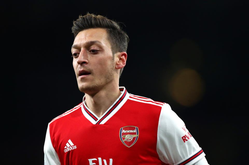 LONDON, ENGLAND - DECEMBER 05: Mesut Ozil of Arsenal during the Premier League match between Arsenal FC and Brighton & Hove Albion at Emirates Stadium on December 05, 2019 in London, United Kingdom. (Photo by Chloe Knott - Danehouse/Getty Images)