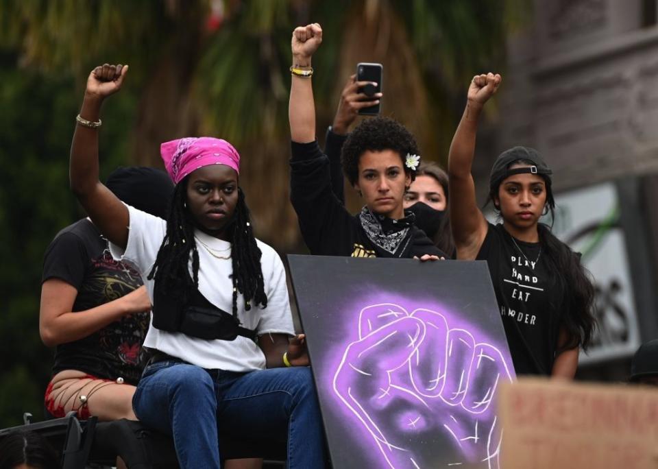 Una protesta contra el racismo en EE.UU.